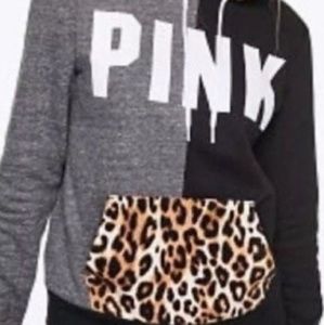 Pink campus Leopard print pants and hoodie